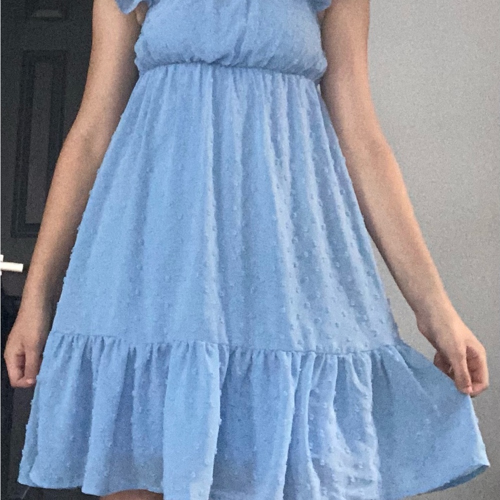 Rewind Sky Blue Ruffle Mini Dress XS